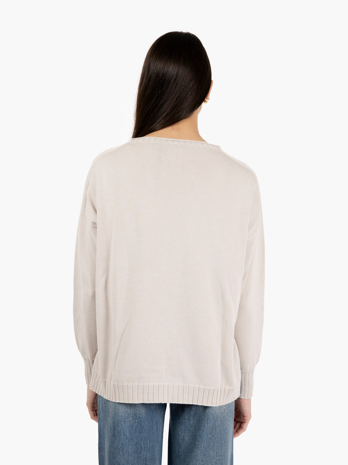 Maglia in cotone over beige