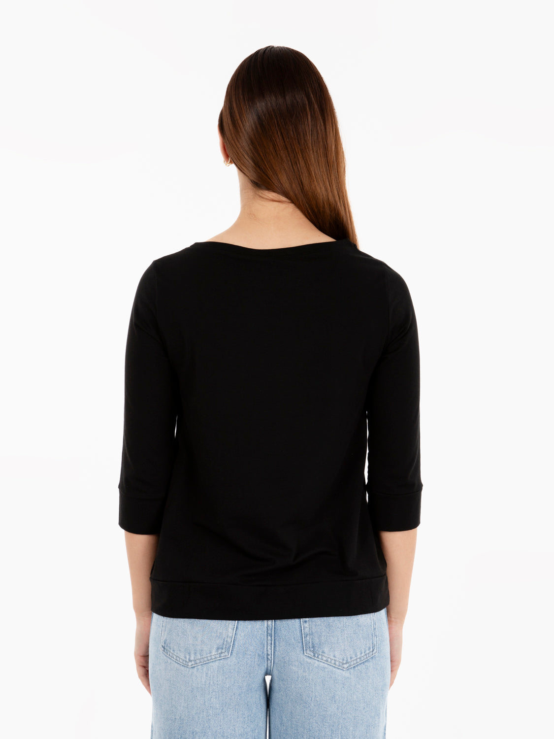 Black high-edged boat neck sweater