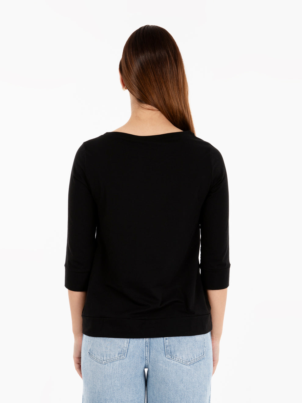 Black high-edged boat neck sweater