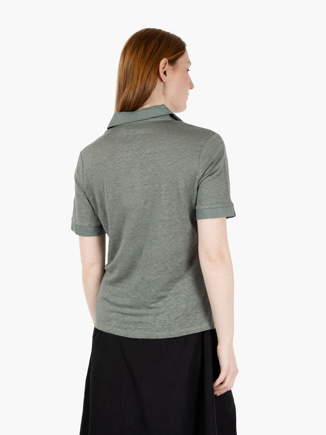 Dark Olive Linen Polo