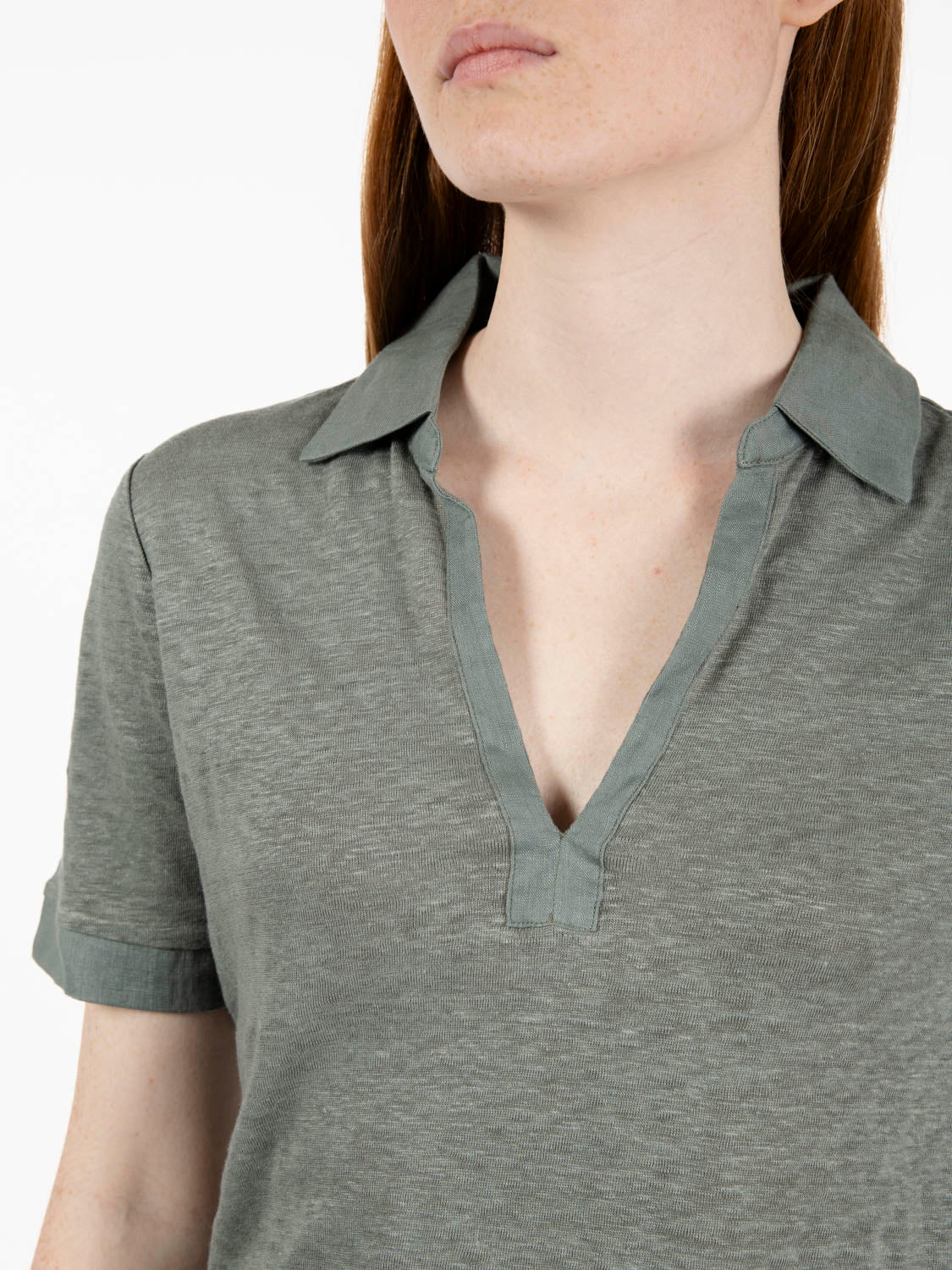 Dark Olive Linen Polo