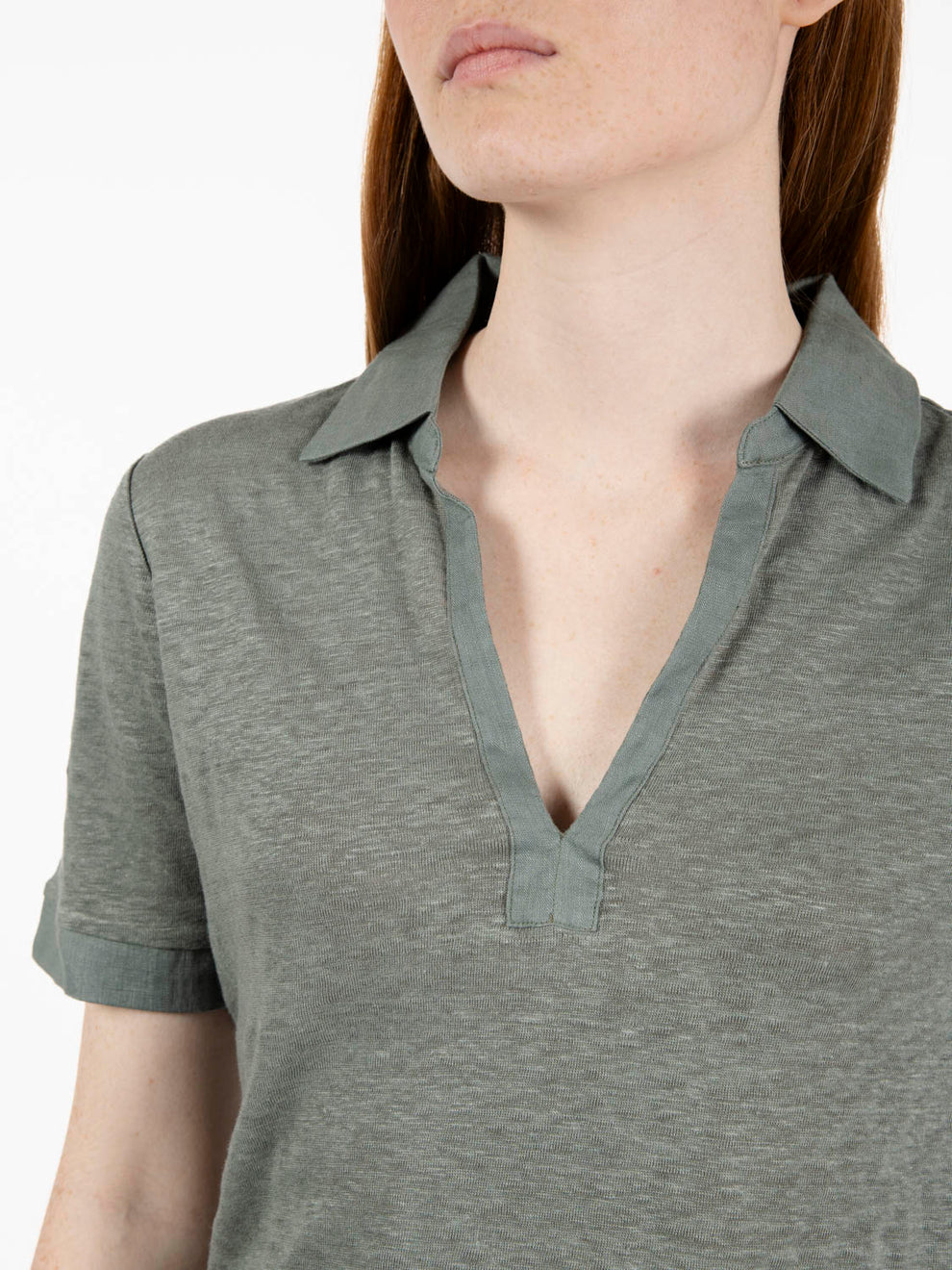 Dark Olive Linen Polo