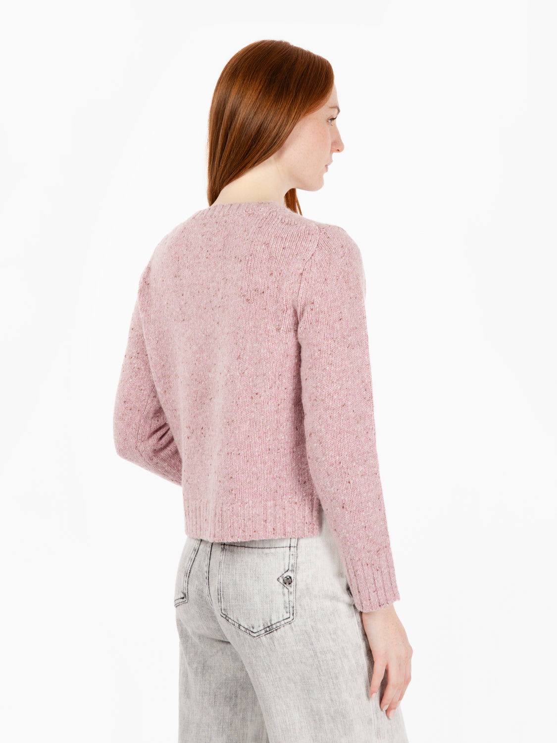 Maglione girocollo melange lilla