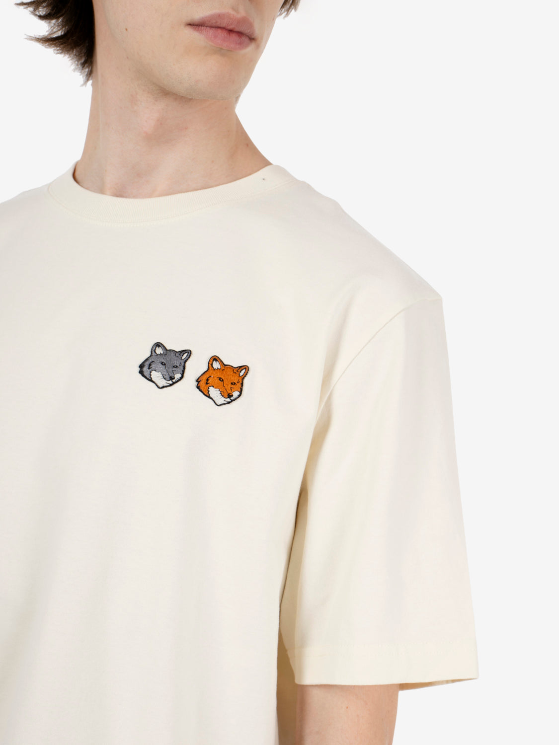 Maison Kitsuné - Double fox comfort t-shirt milk | STIMM
