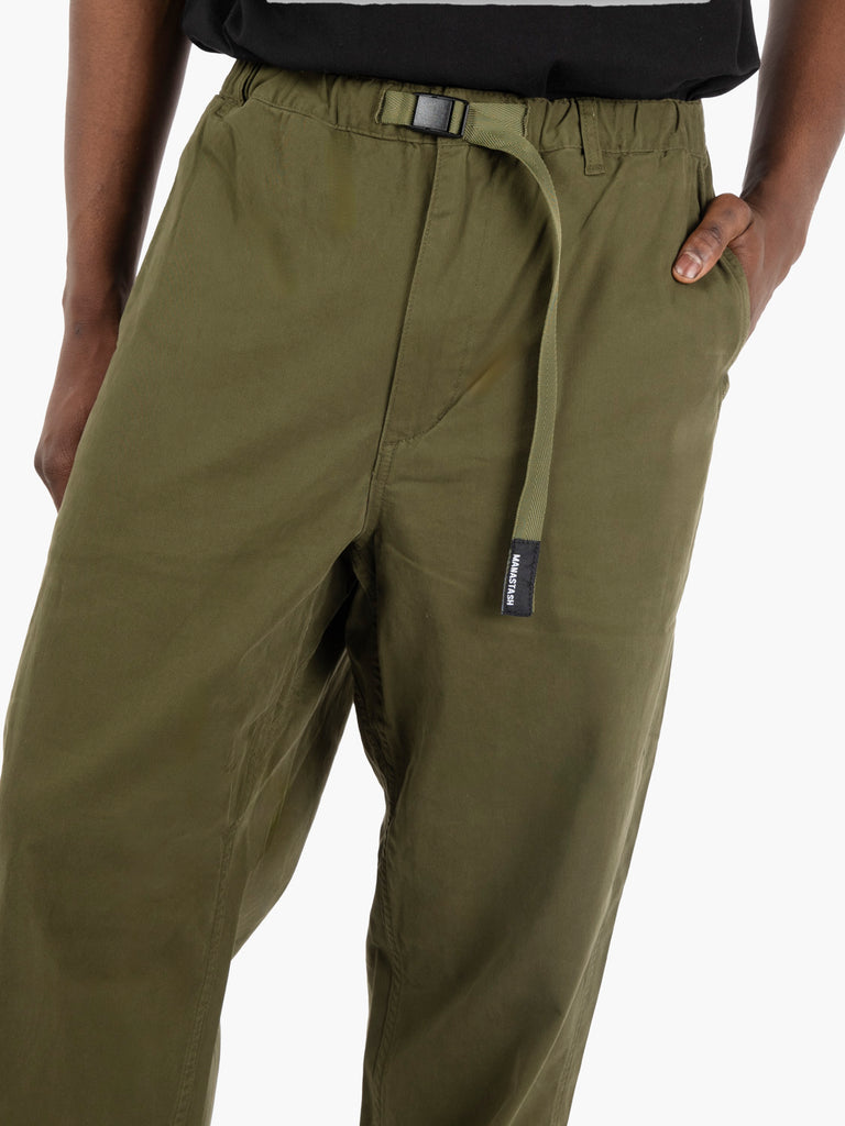 MANASTASH - Pantaloni Flex climber wide leg olive