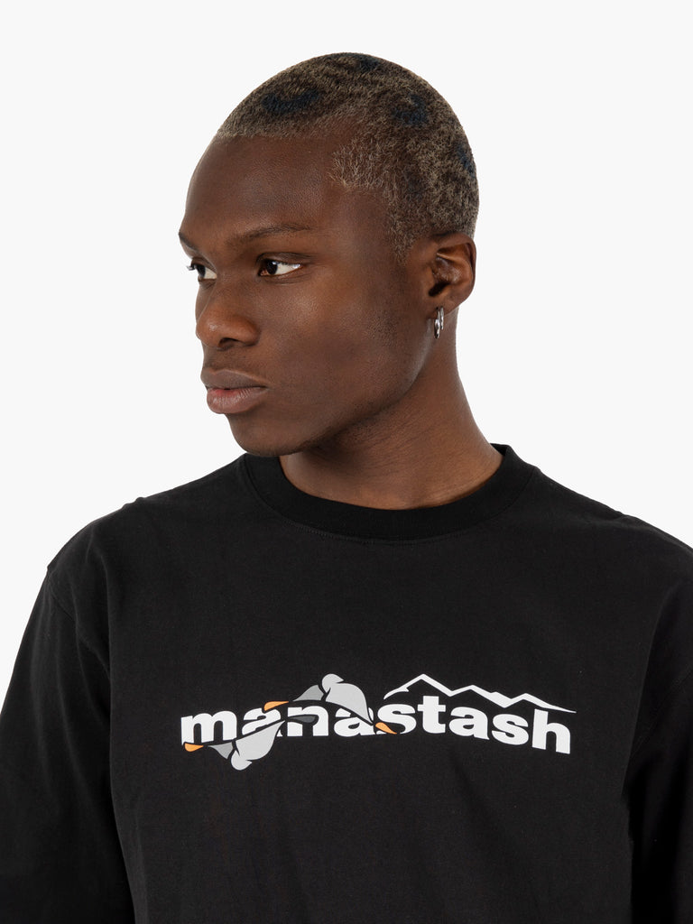 MANASTASH - T-shirt con grafica stampata black