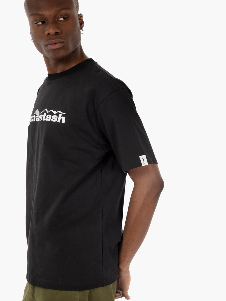 MANASTASH - T-shirt con grafica stampata black
