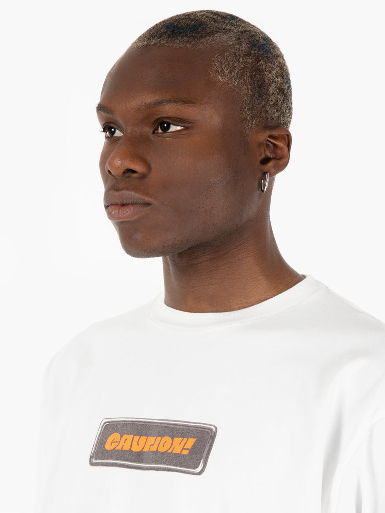 MANASTASH - T-shirt SS pumice caution white