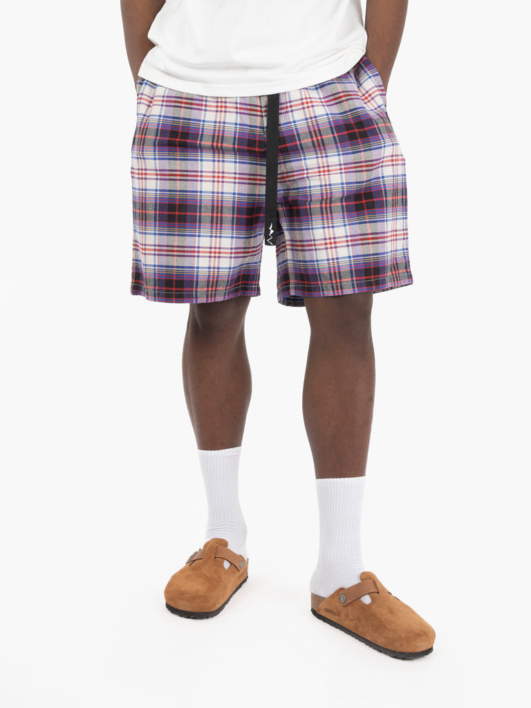 MANASTASH - Washed plaid short purple