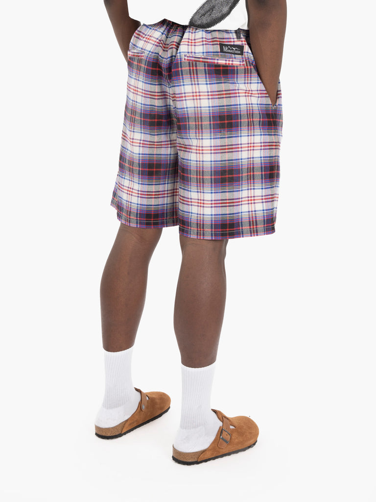 MANASTASH - Washed plaid short purple