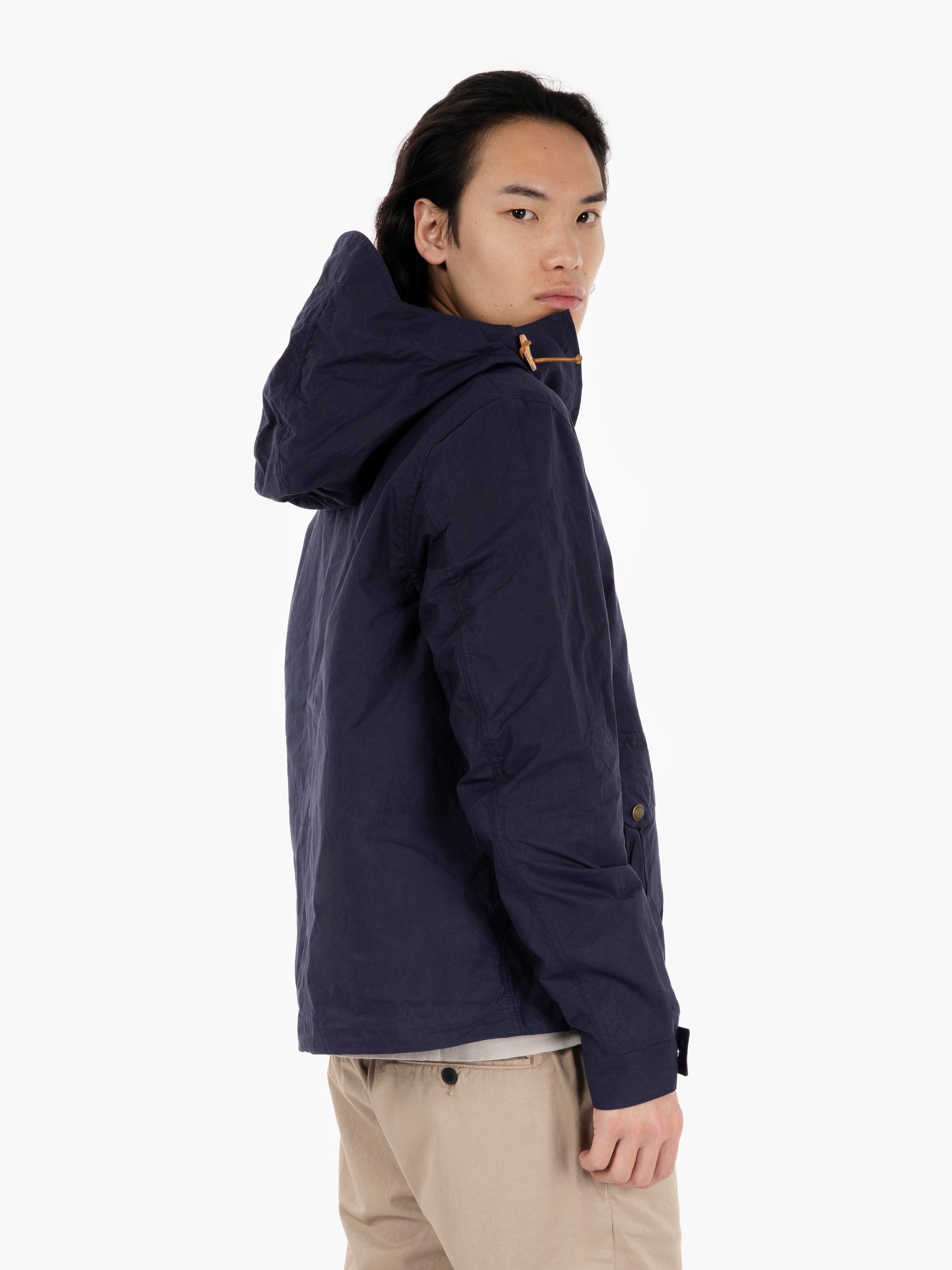 Giacca a vento con cappuccio navy