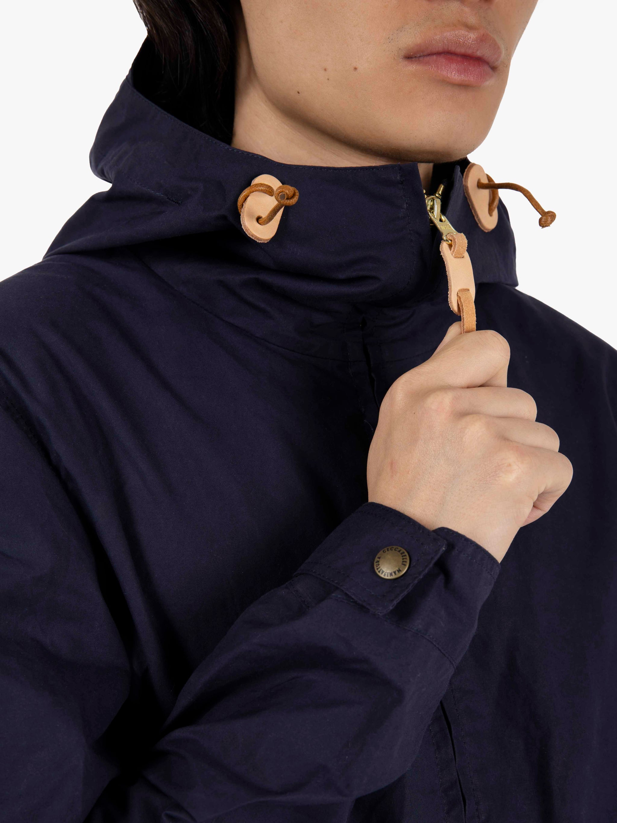 Giacca a vento con cappuccio navy