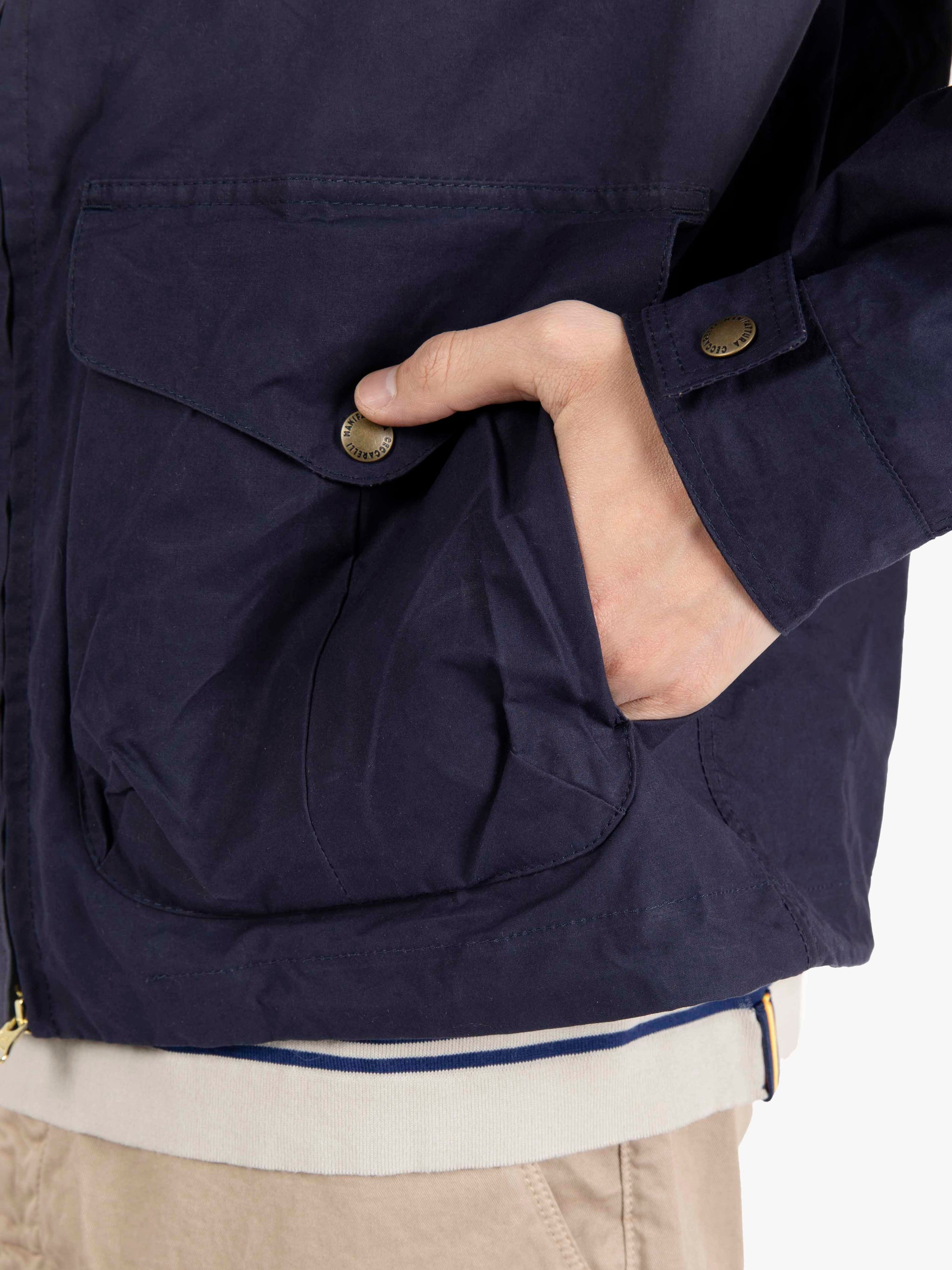 Giacca a vento con cappuccio navy