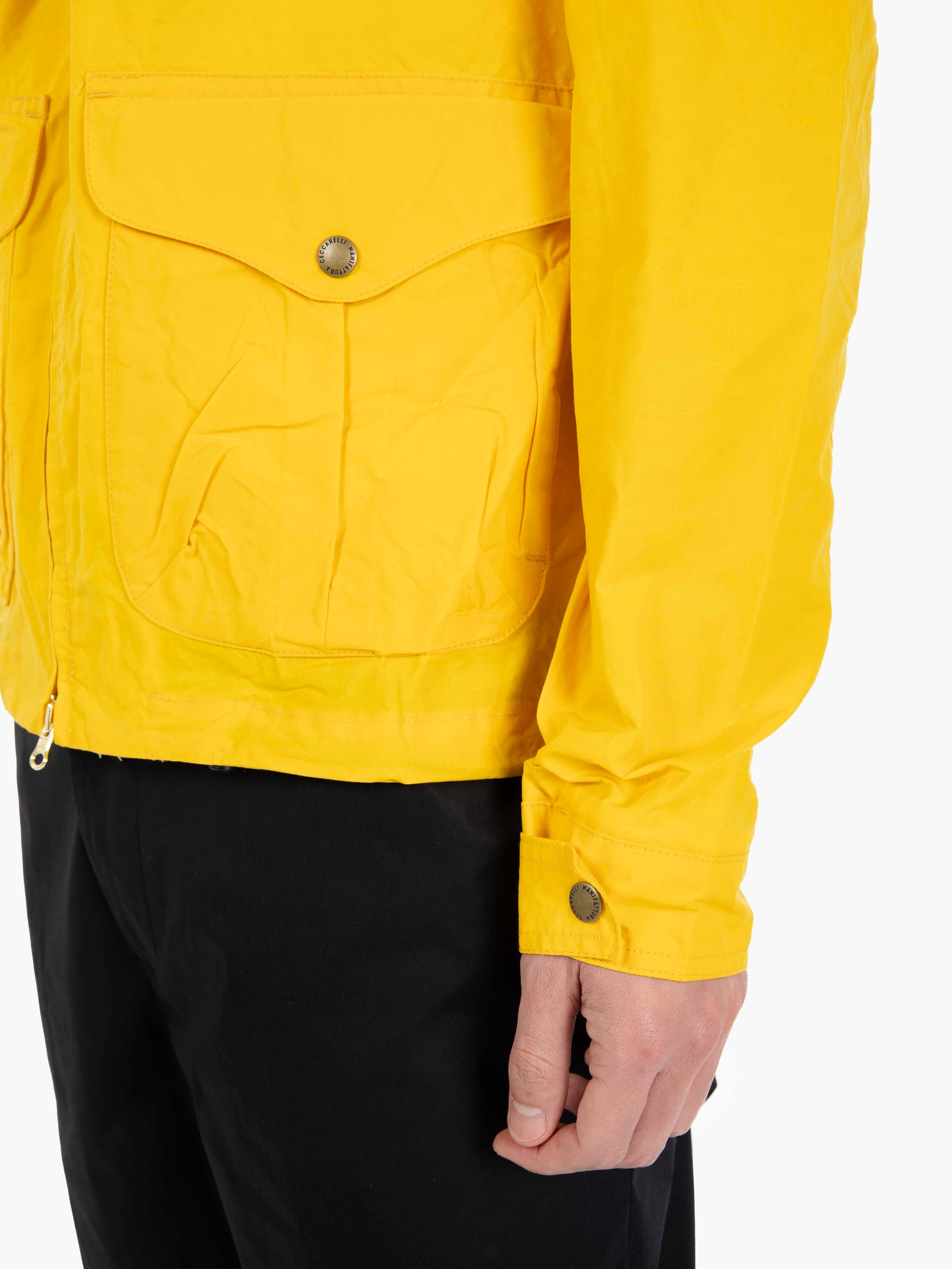Giacca a vento con cappuccio yellow