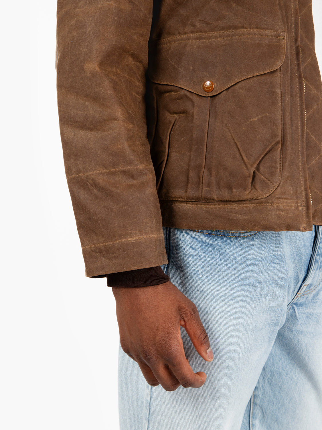 Giubbotto dark tan con cappuccio