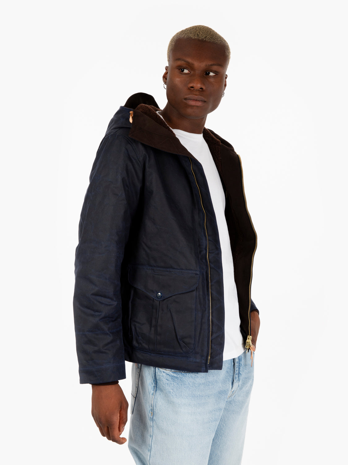 Navy jacket with hood