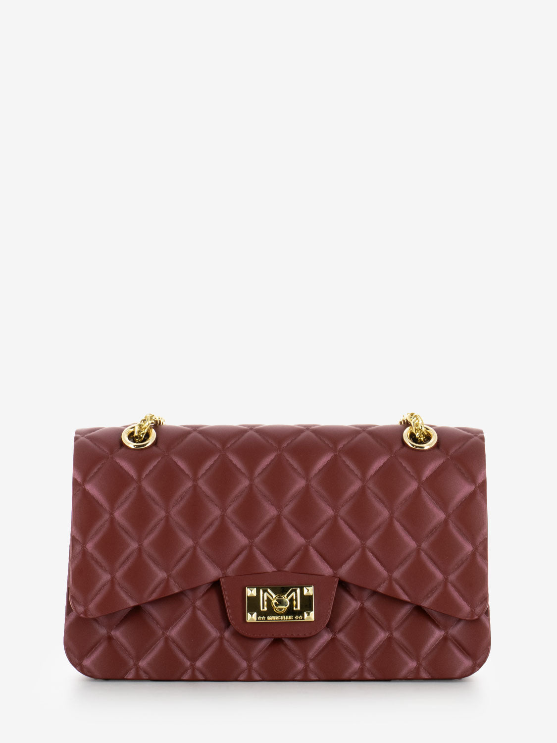 Borsa in gomma trapuntata Falcon dahlia / light gold