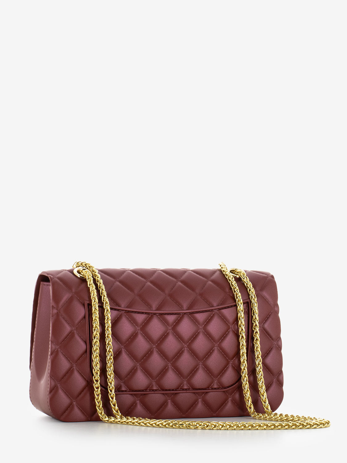 Borsa in gomma trapuntata Falcon dahlia / light gold