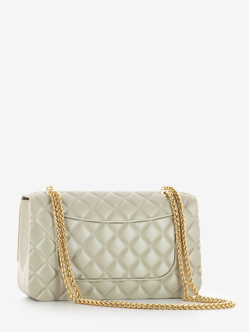 Borsa in gomma trapuntata Falcon taupe / light gold