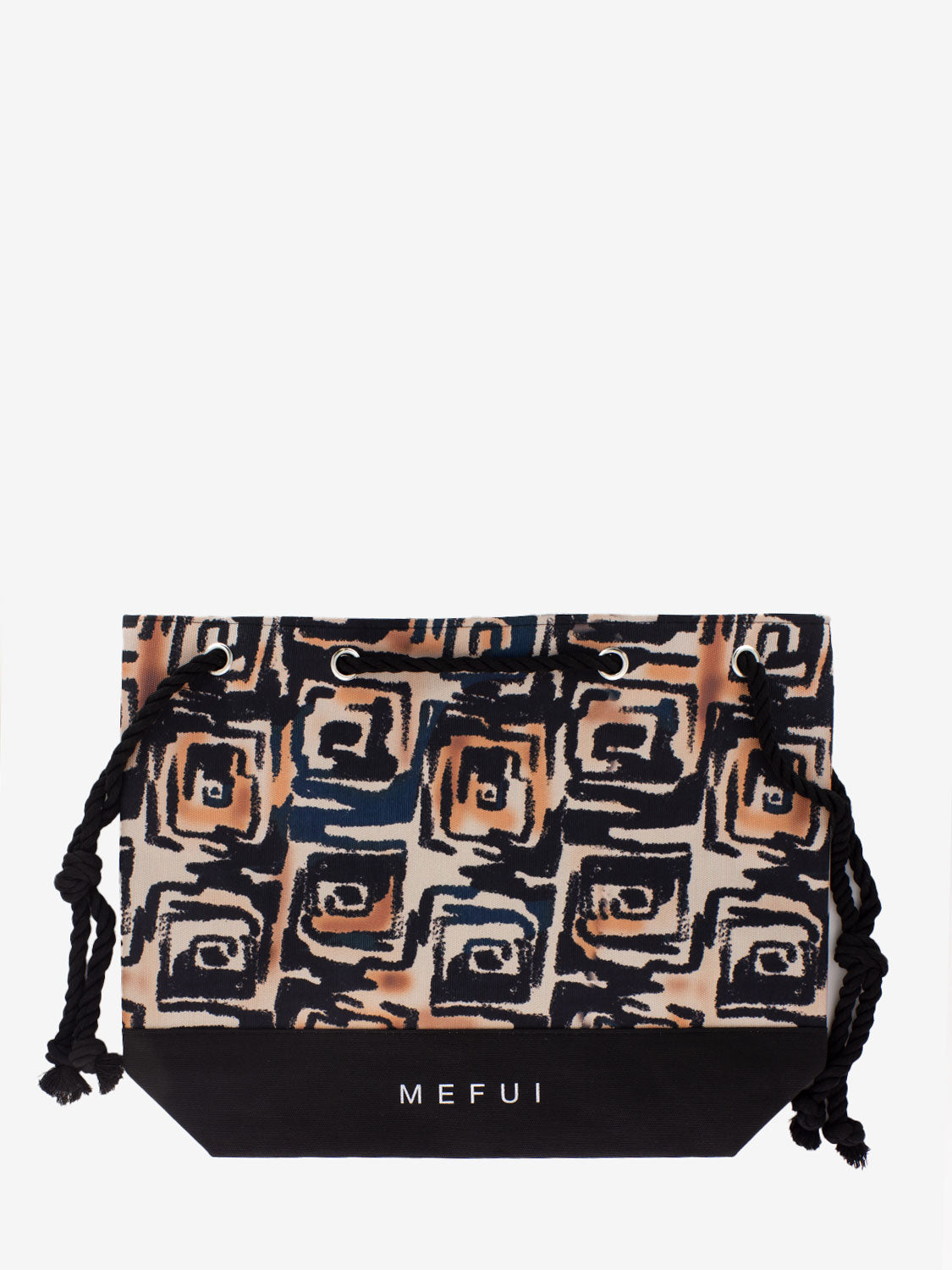 Black patterned beach bag