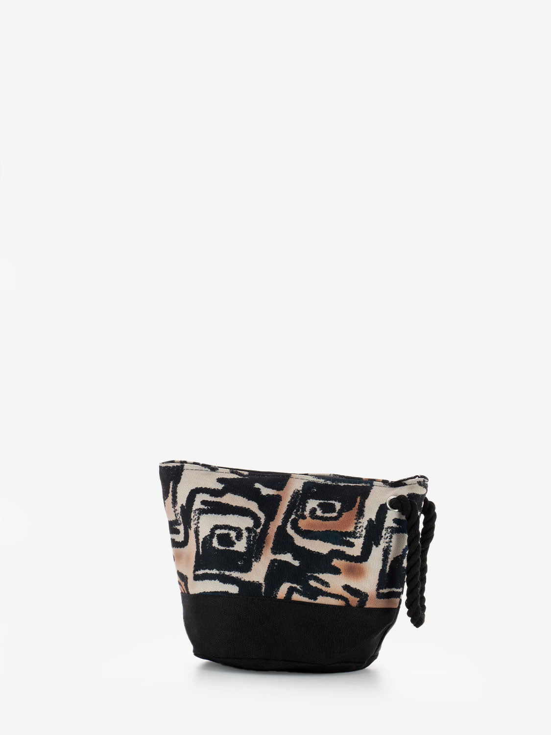 Black patterned clutch bag