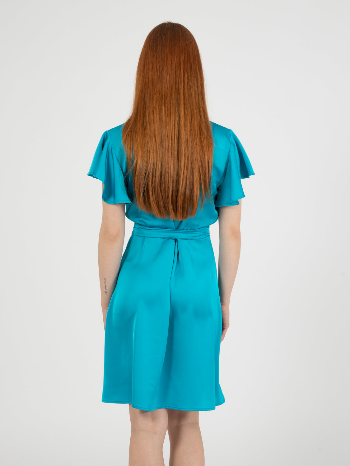 Turquoise short crossover dress