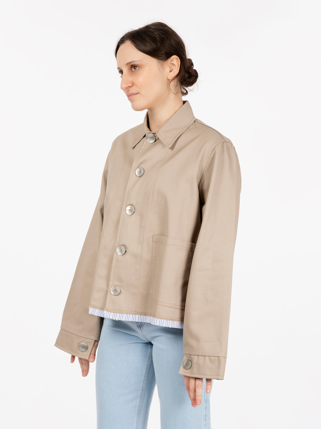 Giacca camicia beige