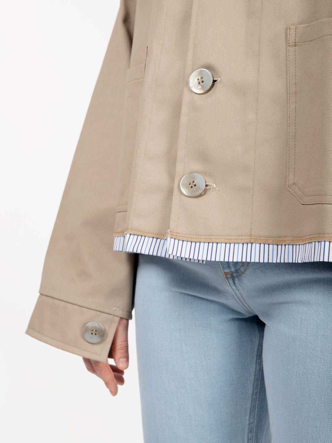 Giacca camicia beige