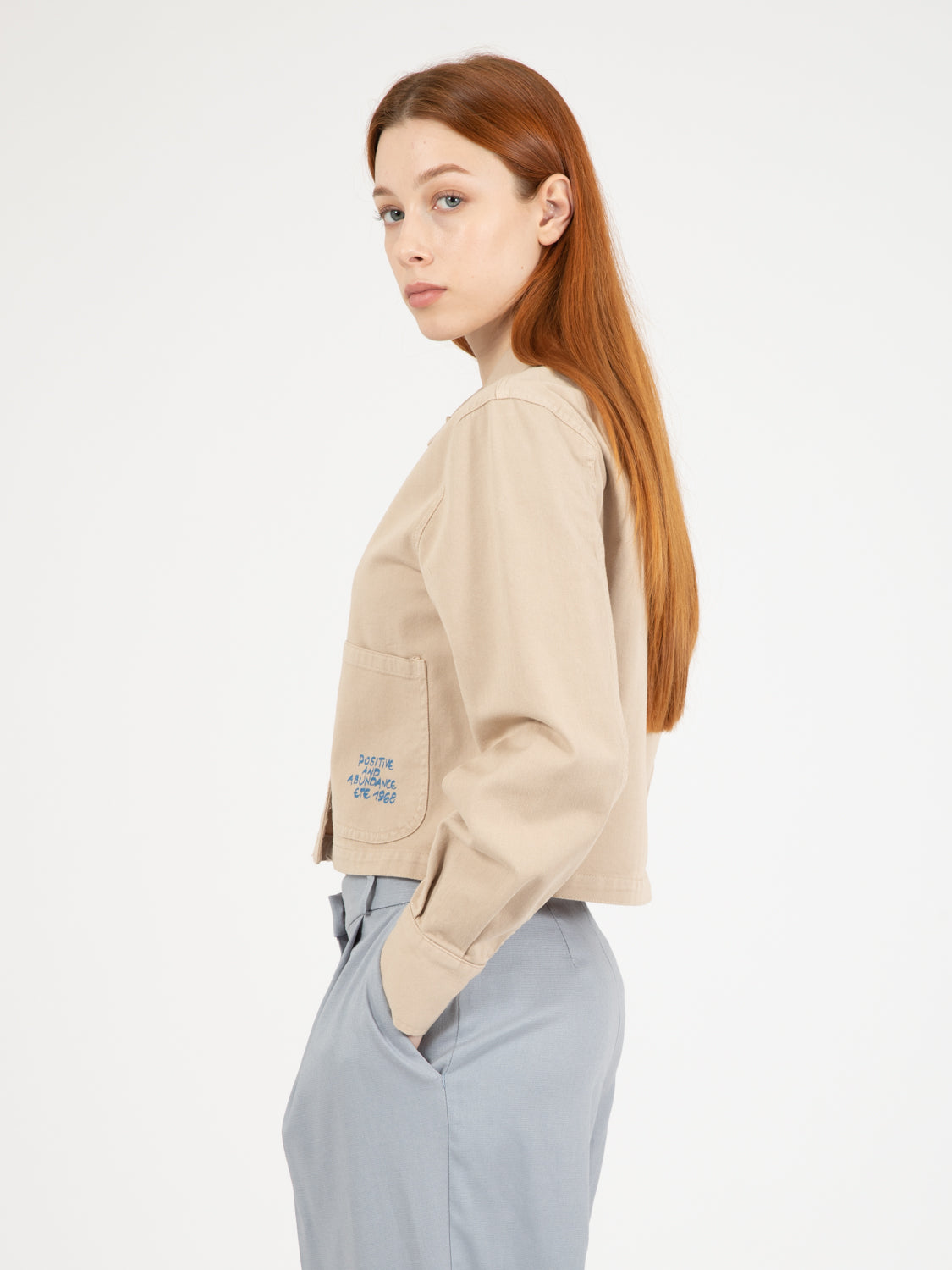 Sand cotton crop jacket