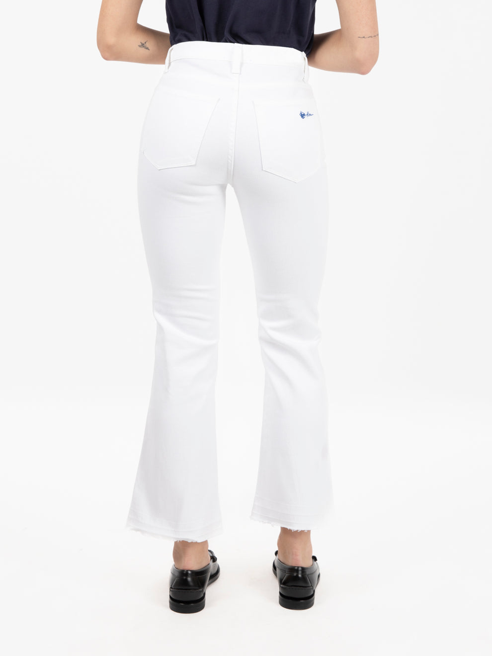 Jeans a trombetta bianco