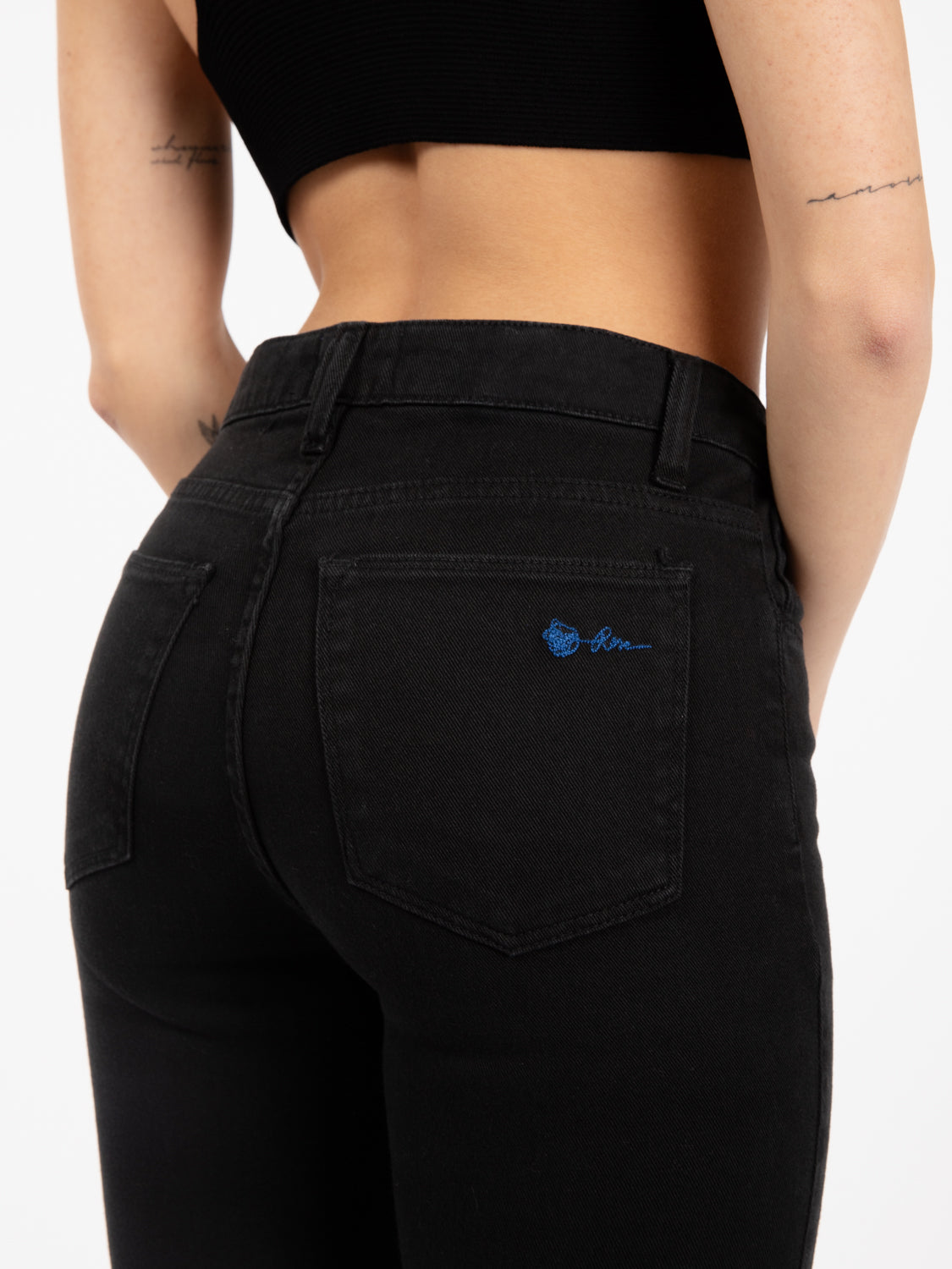 Jeans a trombetta nero