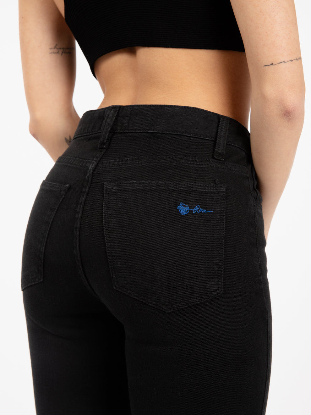 Jeans a trombetta nero