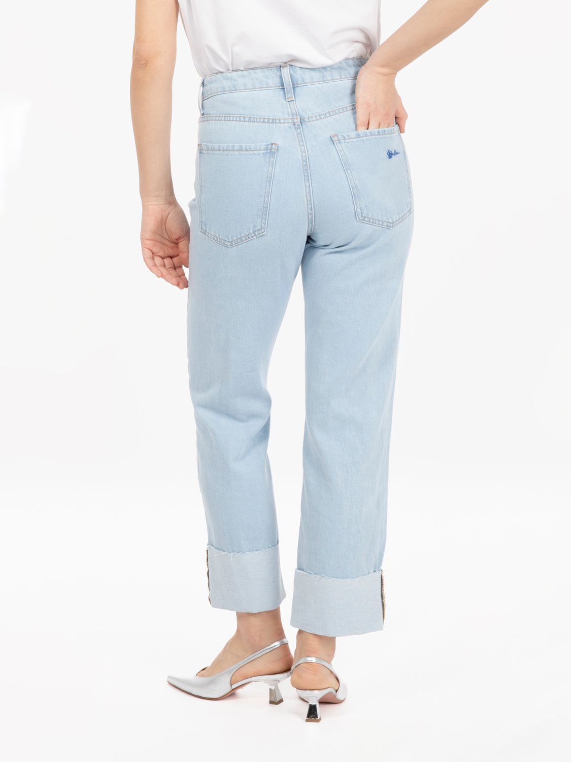 Jeans Andrea con risvolto denim chiaro