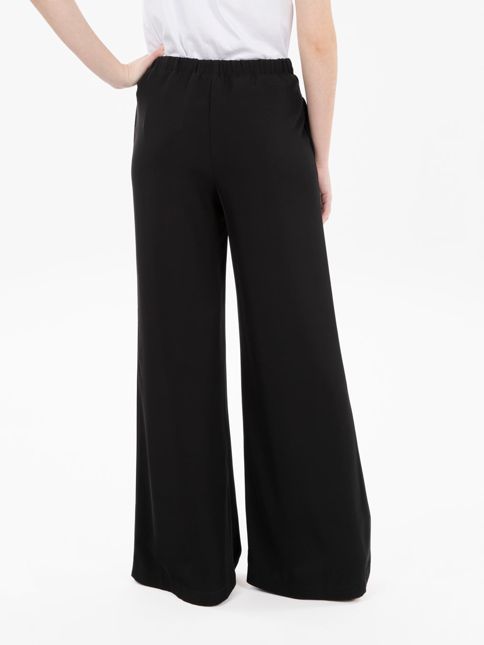 Pantalone a palazzo in cady nero