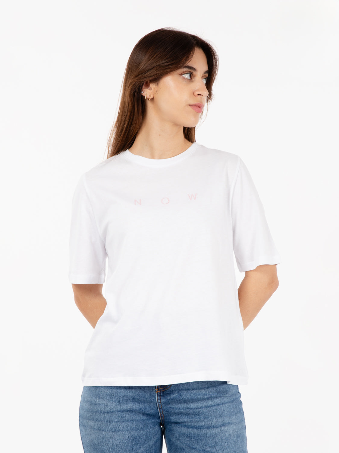 Oversized white print t-shirt