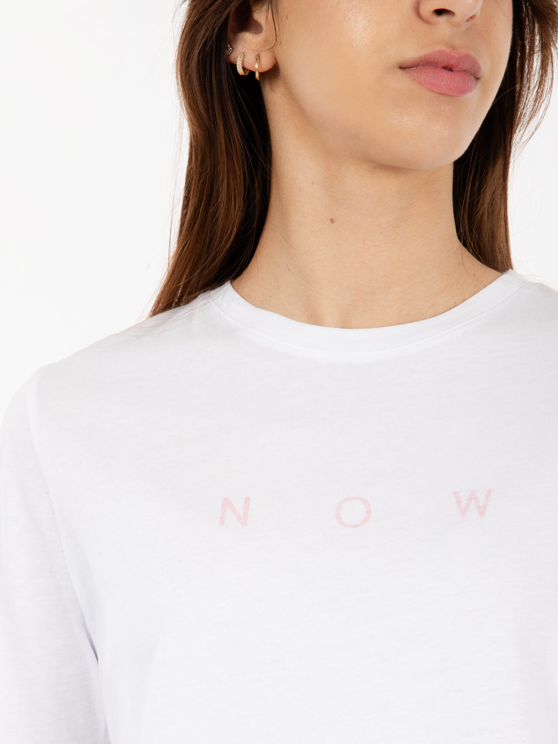 Oversized white print t-shirt