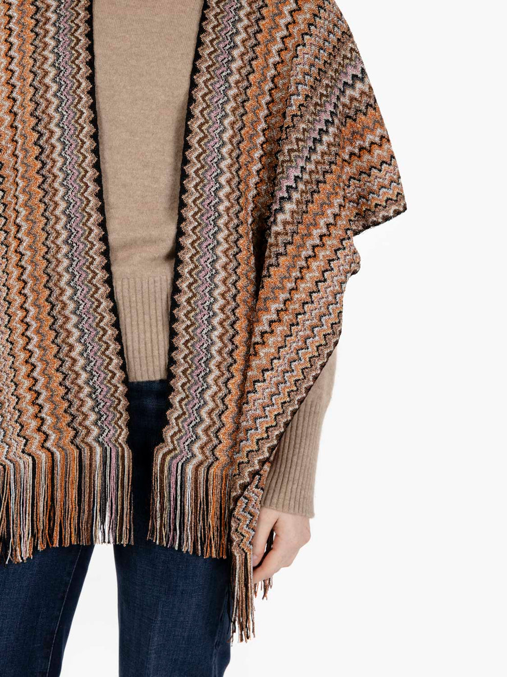 Bronze zigzag poncho