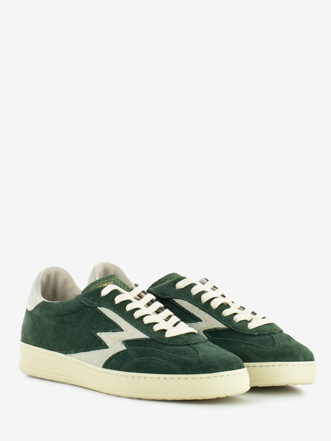 Green suede sneakers