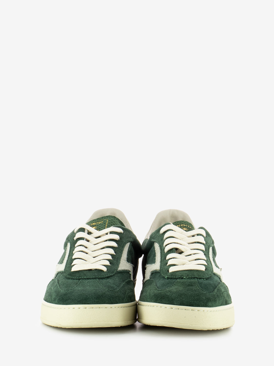 Green suede sneakers