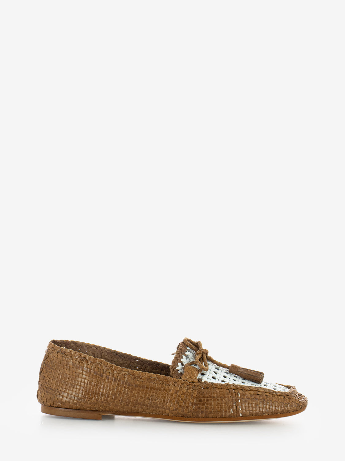 Creta Moccasins Woven Workmanship White / Hard Clay