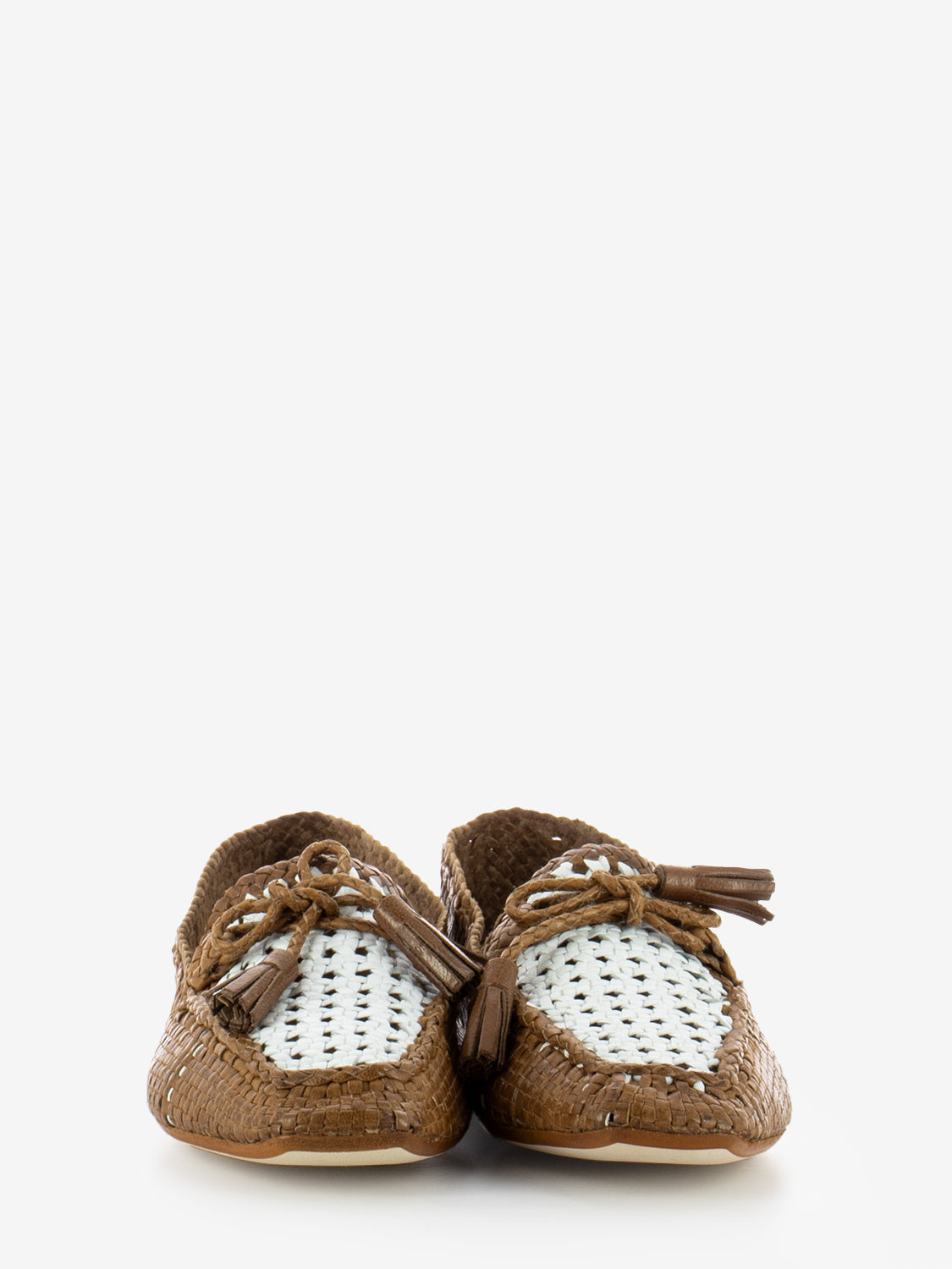 Creta Moccasins Woven Workmanship White / Hard Clay