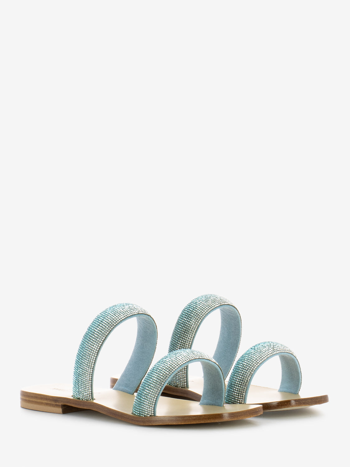Ciabatta con strass acquamarina