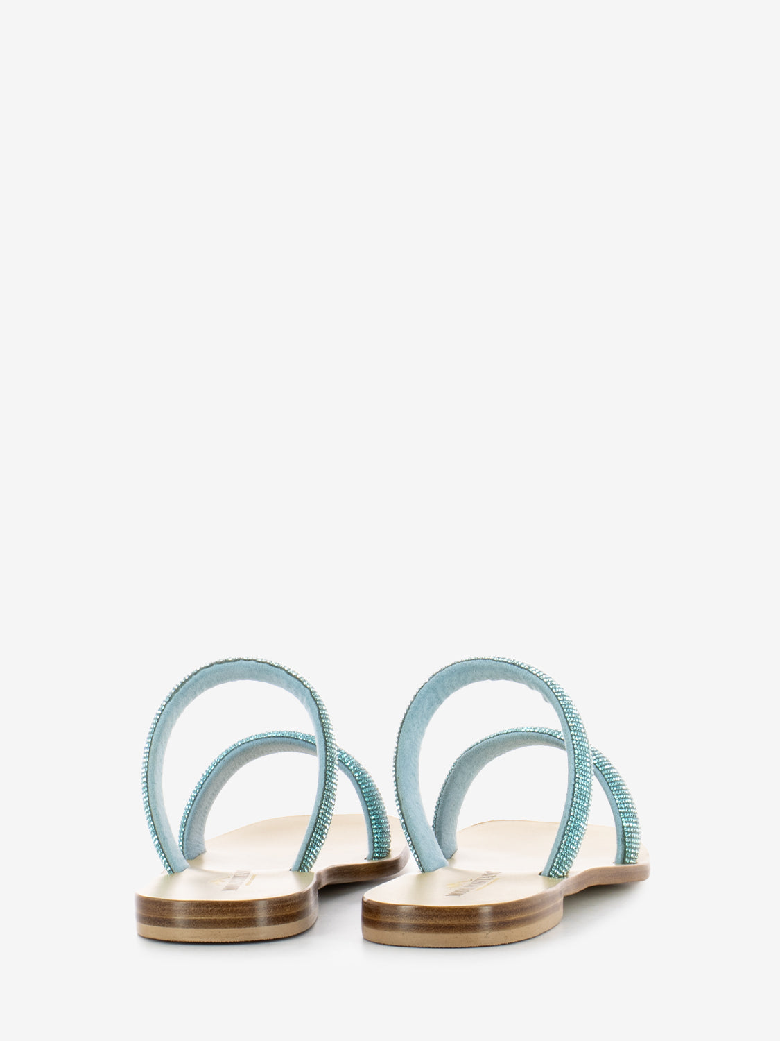 Ciabatta con strass acquamarina