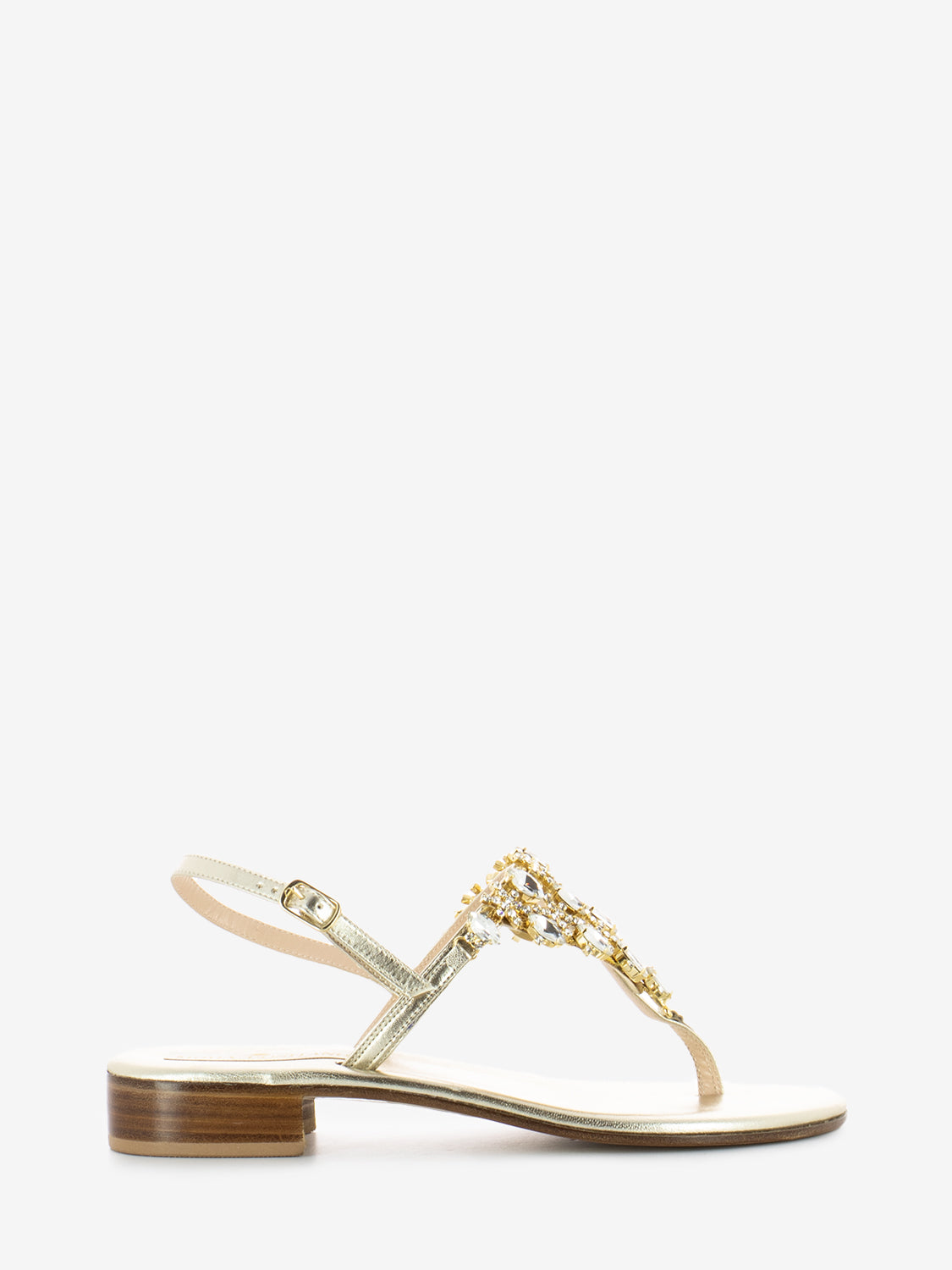 Gold/Platinum Jewel Padded Flip Flops