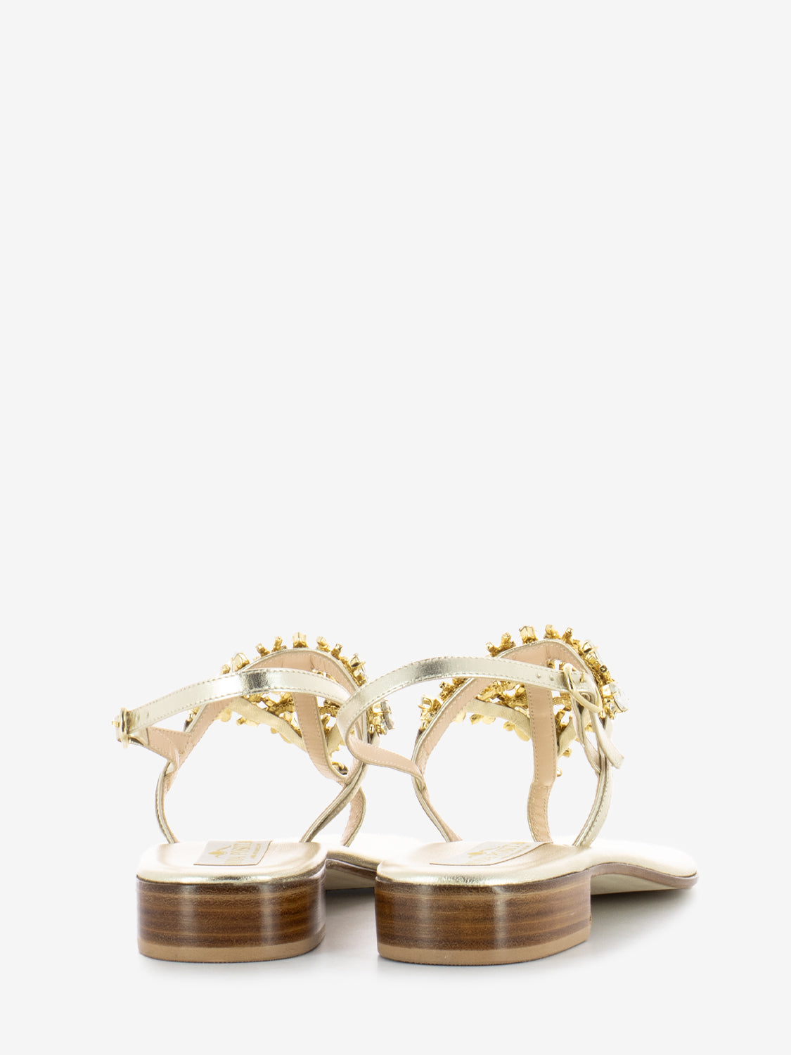 Gold/Platinum Jewel Padded Flip Flops