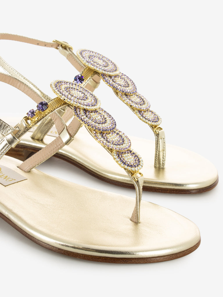 MODA POSITANO - Sandali con gioiello glicine