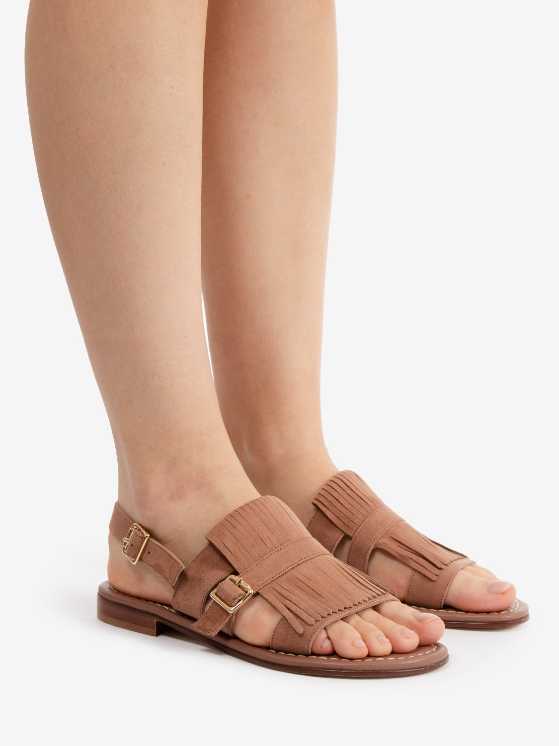 Pedro Onion Brown Fringe Sandals