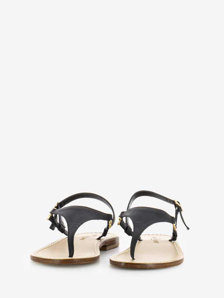 MODA POSITANO - Sandali infradito in pelle nero