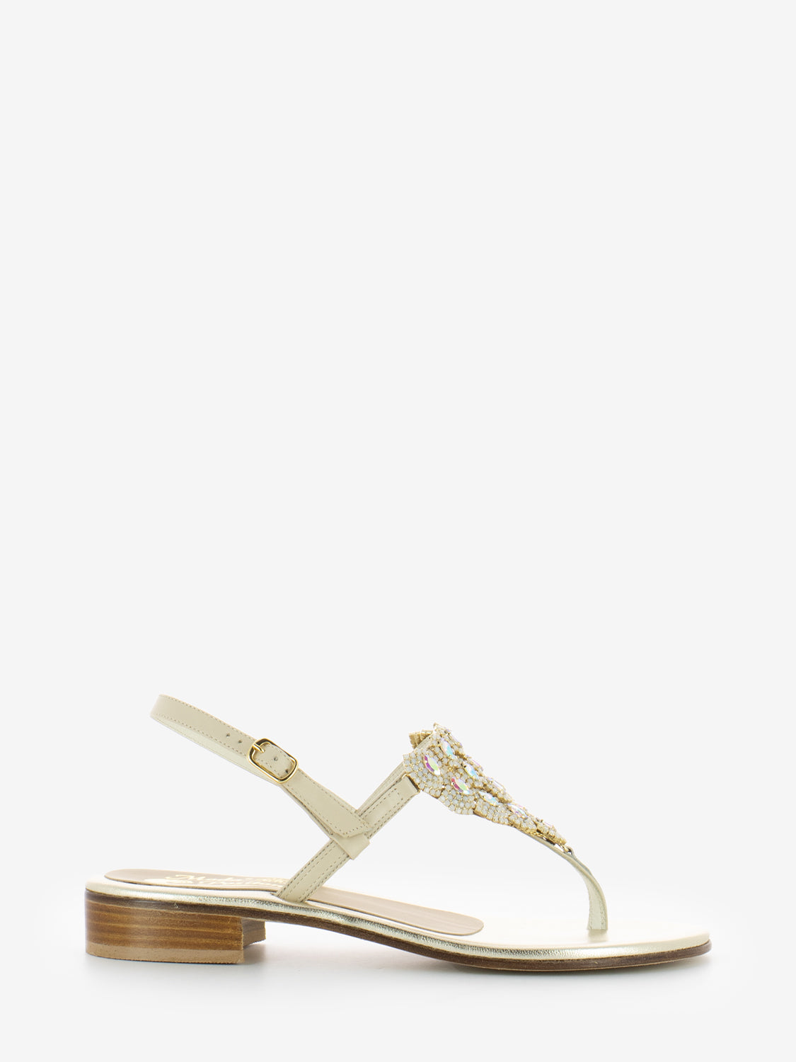 Natural flip flop sandals t.30 with opals