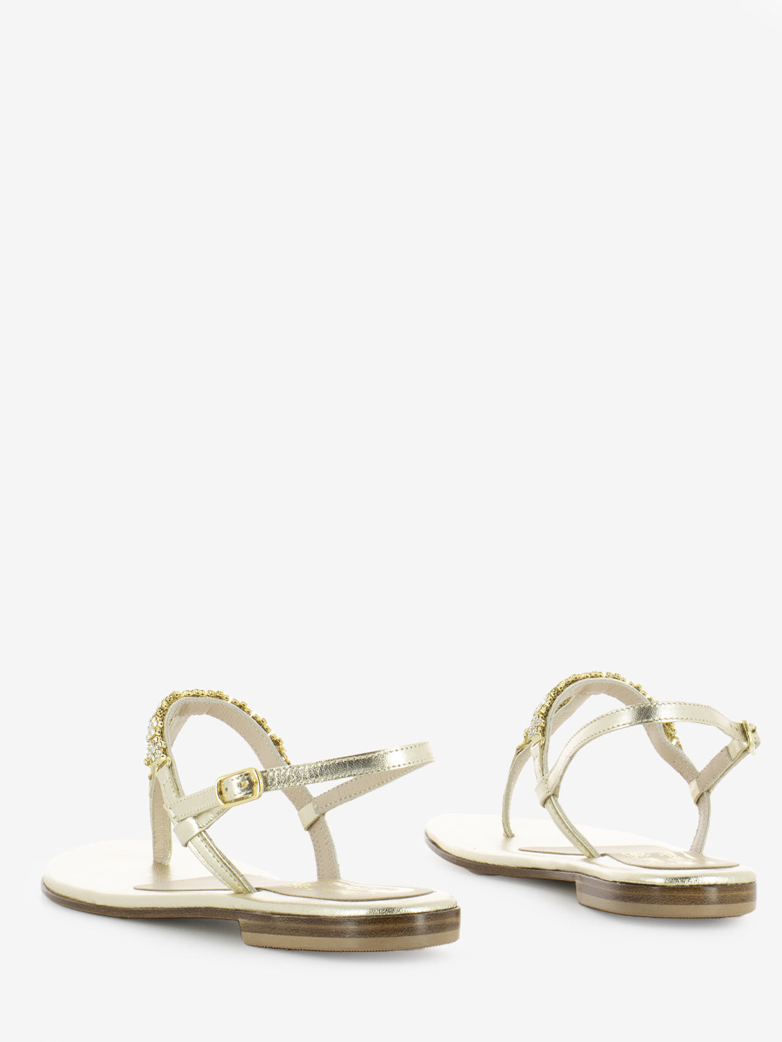 Platinum flip flop sandals t.10 with rhinestone flowers